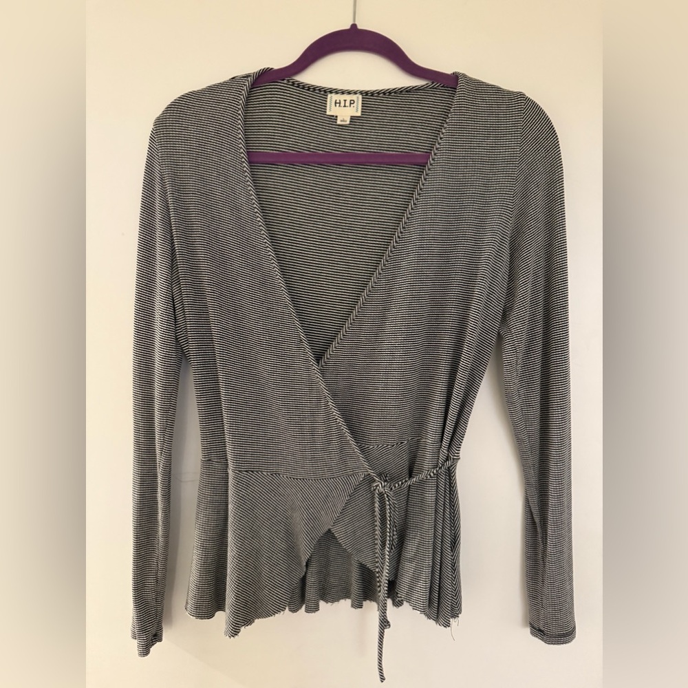 HIP deep v-neck wrap shirt